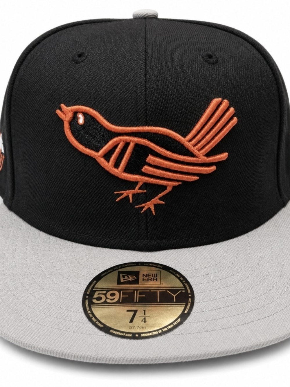 New Era Black and Gray Cap with Orange Bird Embroidery